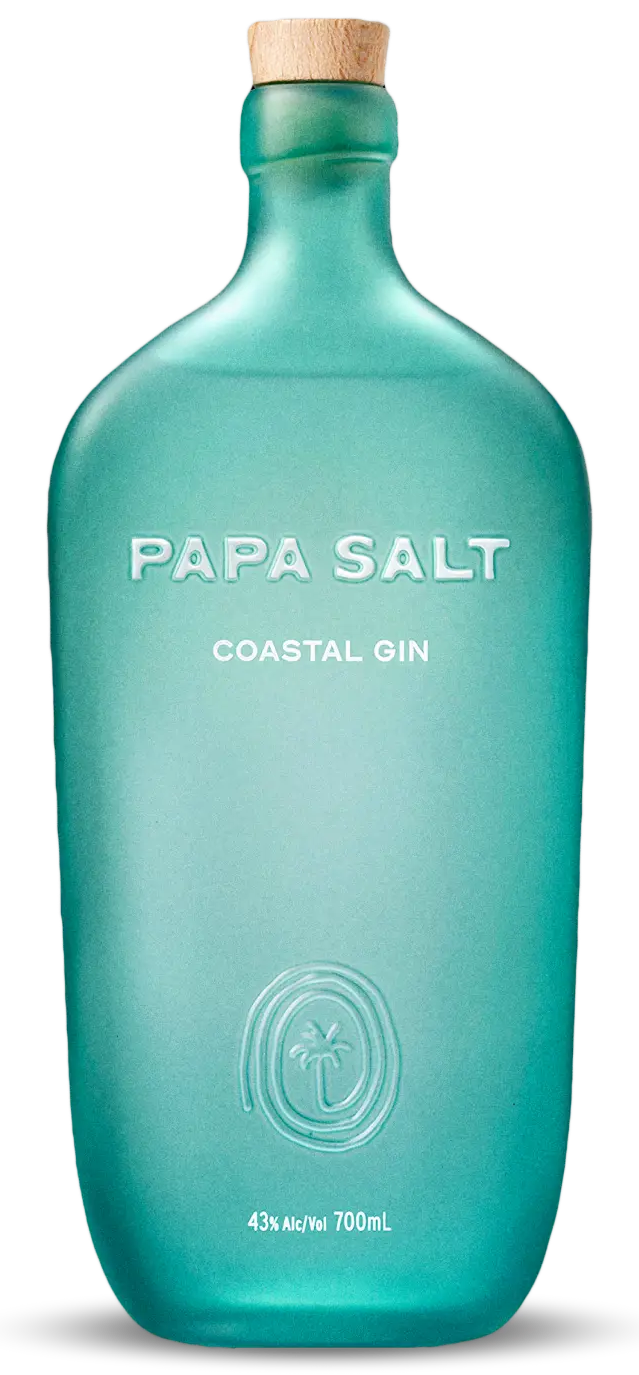 An image of a bottle of Papa Salt Costal Gin by Margot Robbie