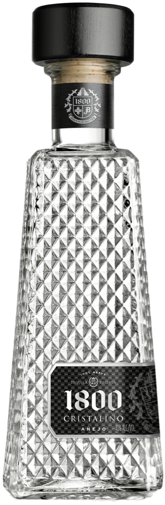 A bottle of 1800 Cristalino Añejo Tequila