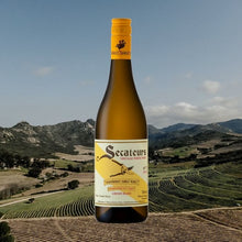 Load image into Gallery viewer, Secateurs wine bottle with a scenic background of mountains and vineyards