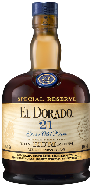 An image of a bottle of El Dorado 21YO Special Reserve Rum from Guyana 