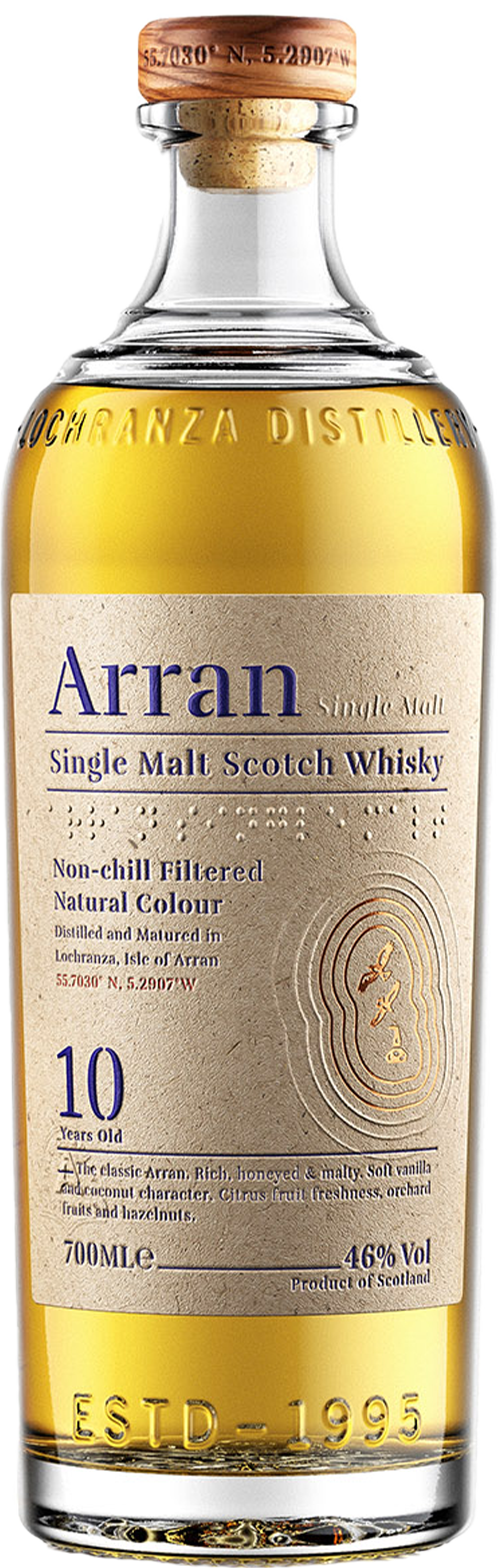 An image of a bottle of Arran 10 Year Old Single Malt Scotch Whisky