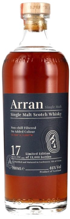 An image of a bottle of the Limited Edition Arran 17 Year Old Single Malt Scotch Whisky 700ml