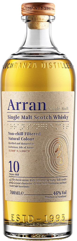 An image of a bottle of Arran 10 Year Old Single Malt Scotch Whisky