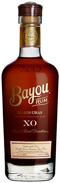 An image of a bottle of Bayou Rum Mardi Gras XO Rum, 700ml