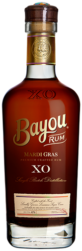 An image of a bottle of Bayou Rum Mardi Gras XO Rum, 700ml