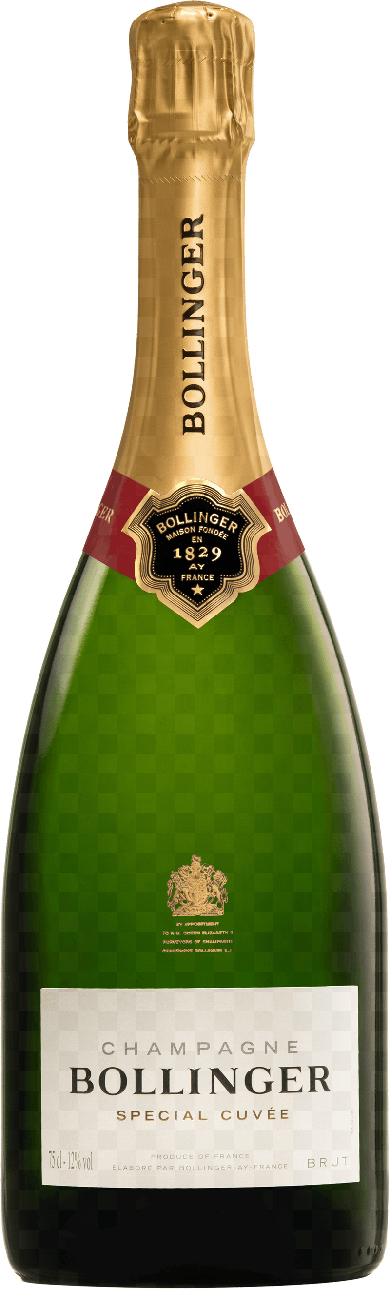 An image of a bottle of Bollinger Special Cuvee Brut Champagne, one of the World's Best Champagnes