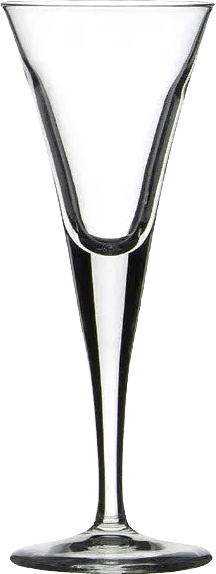 Clear Bormioli Rocco Fiore Liqueur and Schnapps 55ml glass on a white background