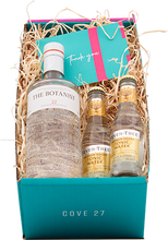 Load image into Gallery viewer, An image of the The Botanist Gin Gift Box with one Botanist gin and two Fever-Tree Tonic Waters in COVE 27 gift packaging.