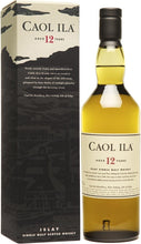 Load image into Gallery viewer, An image of a bottle of Caol Ila 12YO Single Malt Scotch Whisky next to its Gift Box