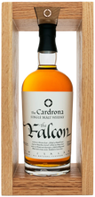 Load image into Gallery viewer, An image of a bottle of Cardrona&#39;s new  &#39;The Falcon&#39; Single Malt Whisky 700ml in its beautiful gift oak frame.