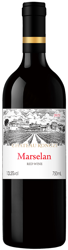 Load image into Gallery viewer, Bottle of Chateau Rongzi Marselan red wine with a black label.