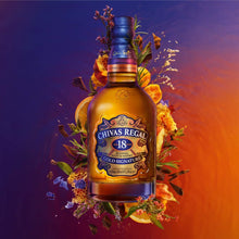 Load image into Gallery viewer, A bottle of Chivas Regal 18 year old whisky with fruit in the background