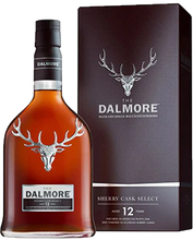 Load image into Gallery viewer, An image of a bottle of Dalmore 12 Year Old Sherry Cask Select Highland Single Malt Scotch Whisky 700ml next to its superb Gift Box