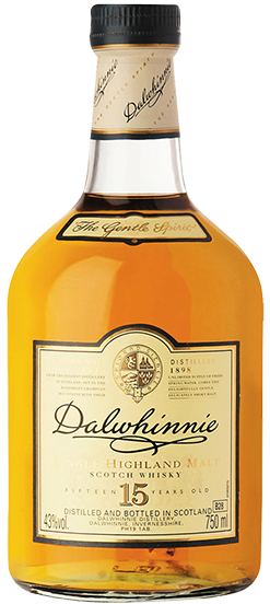 An image of a bottle of Dalwhinnie 15 year old Highland Single Malt Scotch whisky