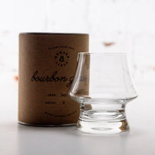 Load image into Gallery viewer, A stylish bourbon glass on a white background.