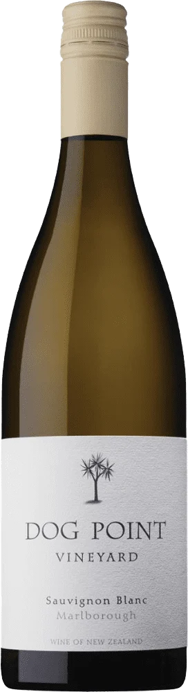 Dog Point Vineyard Sauvignon Blanc wine bottle on a white background