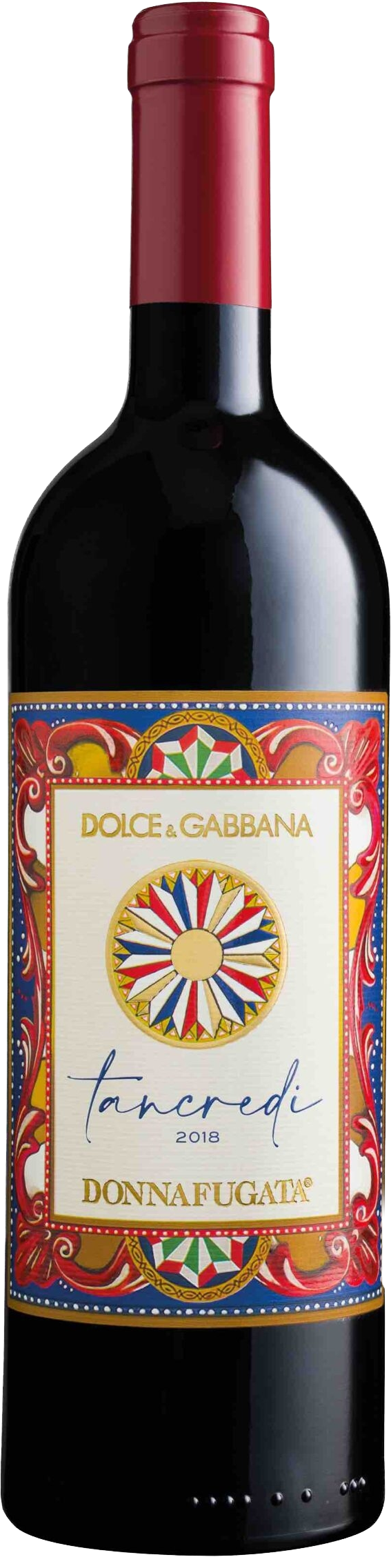 Load image into Gallery viewer, Donnafugata Tancredi Dolce Gabbana red wine bottle with colourful label