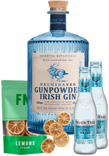 Load image into Gallery viewer, An image of a Drumshanbo Gunpowder Gin Gift Box Hamper