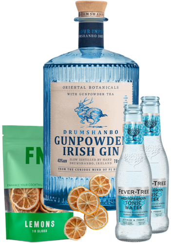 An image of a Drumshanbo Gunpowder Gin Gift Box Hamper