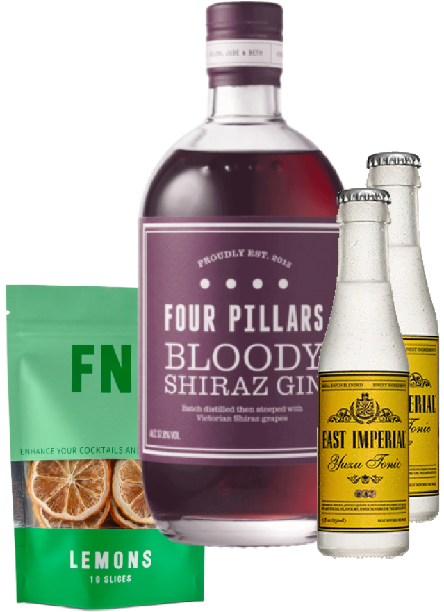 An image of a Four Pillars Shiraz Gin Gift Box Hamper