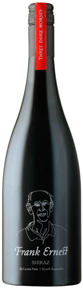 Frank Ernest Shiraz red wine bottle with a label featuring a portrait and text