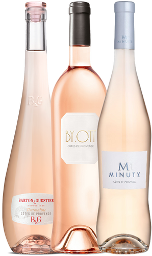 An image of a French Rosé Gift Box containing a bottle of Barton Guestier, By.Ott & Miuty rosé wines