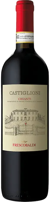 An image of a bottle of Frescobaldi Castiglioni Chianti DOCG, a great Italian Red Wine