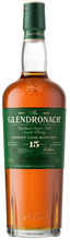 Load image into Gallery viewer, Glendronach 15 year old whisky bottle with green cap on a white background