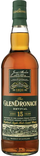 An image of a bottle of GlenDronach Revival 15YO Highland Single Malt Scotch Whisky, 700ml