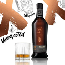 Load image into Gallery viewer, Glenfiddich Project XX bottle with a glass of whiskey on a white background