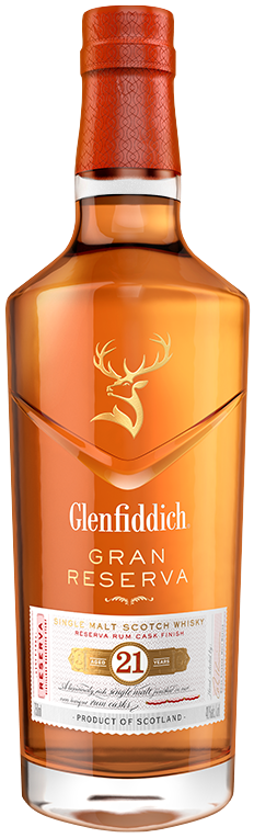 An image of a bottle of Glenfiddich 21YO Gran Reserva Single Malt Scotch Whisky, a fabulous premium Scotch whisky.