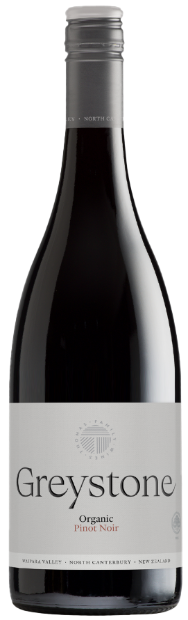 An image of a bottle of Greystone Organic Waipara Valley Pinot Noir