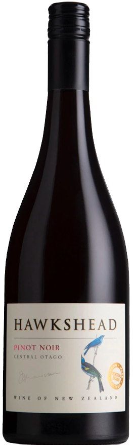 An image of a bottle of Hawkshead Pinot Noir from Central Otago