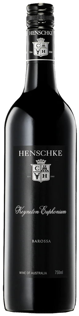 Henschke Keyneton Euphonium red wine wine bottle on a black background
