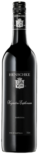 Henschke Keyneton Euphonium red wine wine bottle on a black background