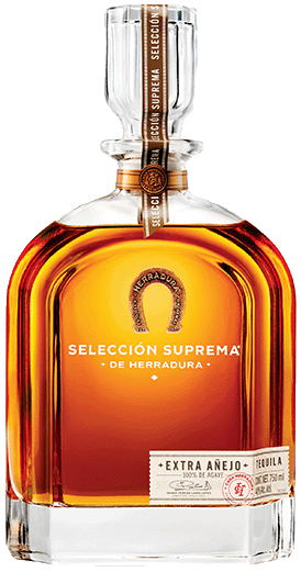 An image of a stunning bottle of the ultra-premium Herradura Seleccion Suprema Tequila. This tequila makes the ultimate tequila gift.