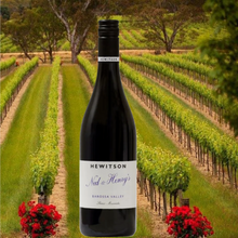 Load image into Gallery viewer, Hewitson-Ned-Henry-Shiraz wine bottle with vineyard background