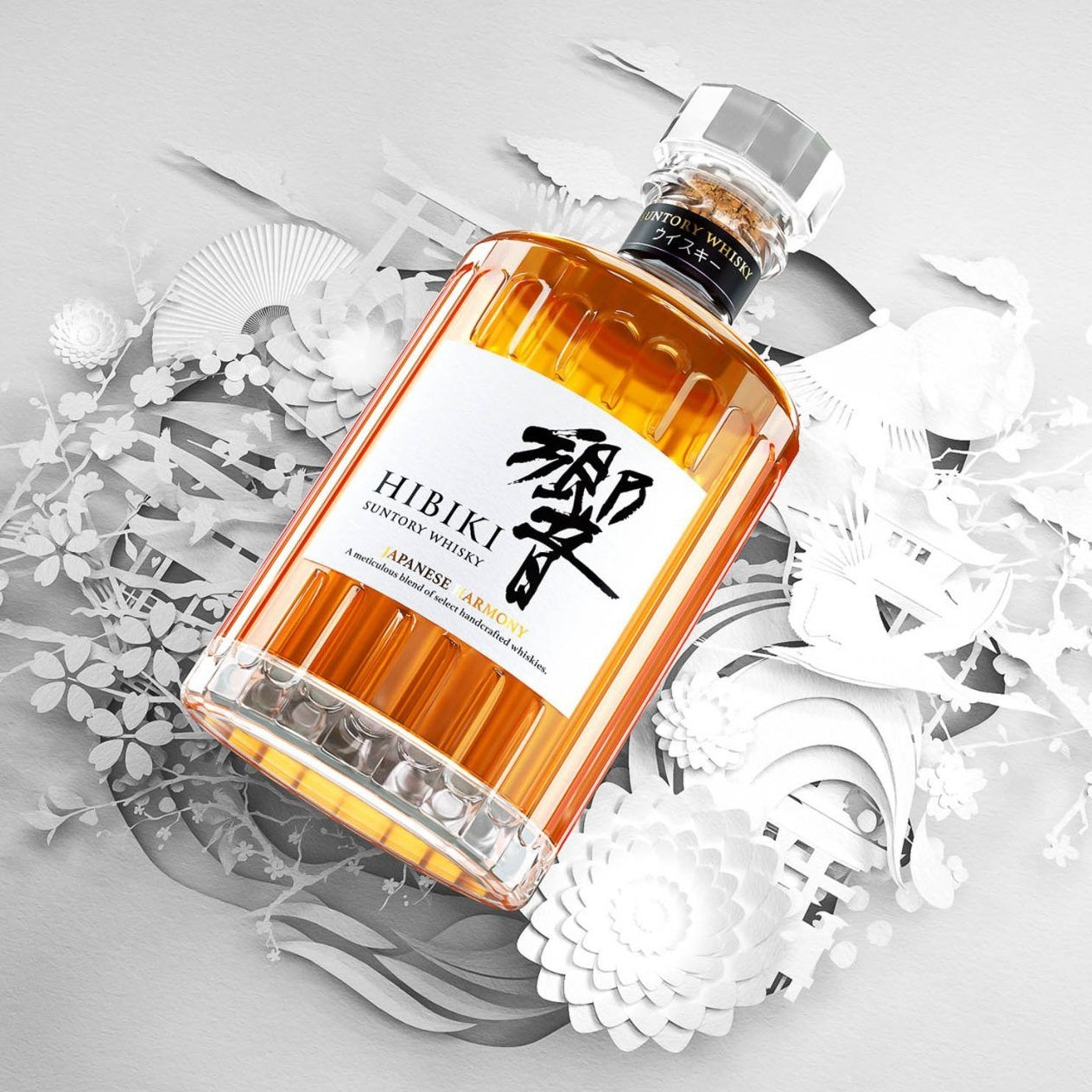 Load image into Gallery viewer, A bottle of japanese Habiki Whisky  on a white background 