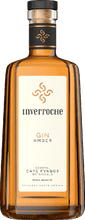 Load image into Gallery viewer, A bottle of Inverroche Amber Gin with a clear amber liquid visible through the transparent glass. The label displays the brand and product name, along with the volume of 750ml and the alcohol percentage of 43.