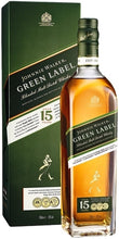 Load image into Gallery viewer, An image of a bottle of Johnnie Walker Green Label 15YO Scotch Whisky next to it&#39;s handsome gift box