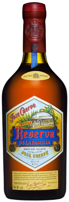 An image of a bottle of Jose Cuervo Reserva De La Familia Extra Anejo Tequila 750ml