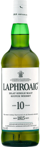 An image of a bottle of Laphroaig 10 Year Old Single Malt Islay Scotch Whisky 700ml