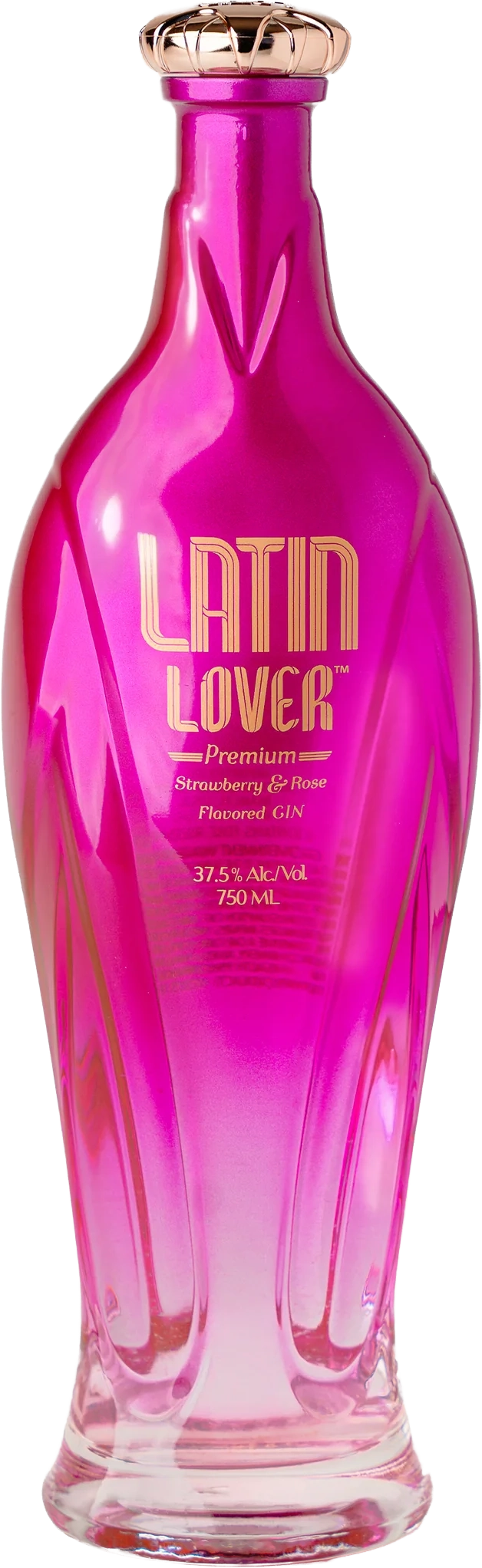 Load image into Gallery viewer, Pink Latin Lover Gin bottle on a white background