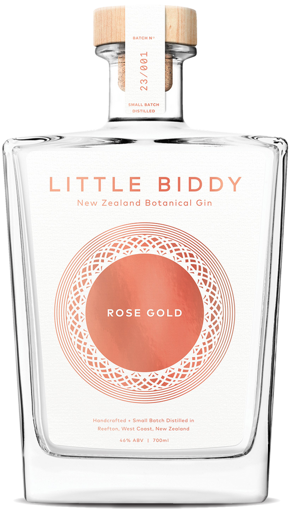 An image of a bottle of Little Biddy Rose Gold premium gin