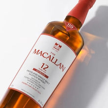 Load image into Gallery viewer, A bottle of The Macallan 12 Year Old Single Malt Sherry Oak Cask Whisky on a white background