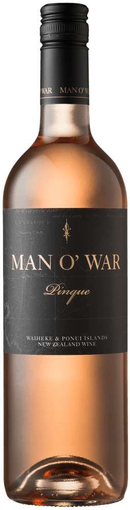 An image of a bottle of Man O' War Pinque Waiheke Island Rose, a mouth-watering and moreish NZ Rosé wine from Waiheke Island