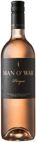 An image of a bottle of Man O' War Pinque Waiheke Island Rose, a mouth-watering and moreish NZ Rosé wine from Waiheke Island