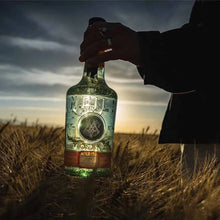 Load image into Gallery viewer, Person holding a bottle of Meilli vodka in a field with a dramatic sky