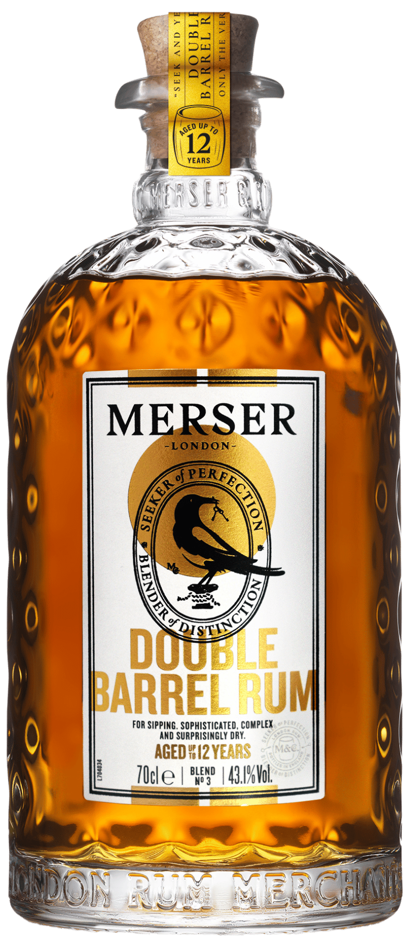 An image of a bottle of Merser & Co. Double Barrel Golden Brown Rum