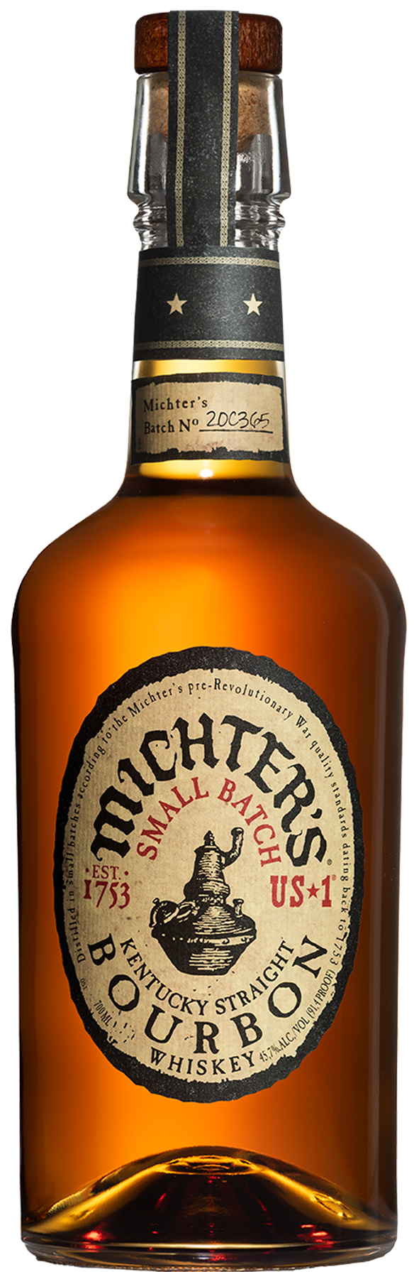 An image of a bottle of Michter's small batch Kentucky Straight Bourbon Whiskey